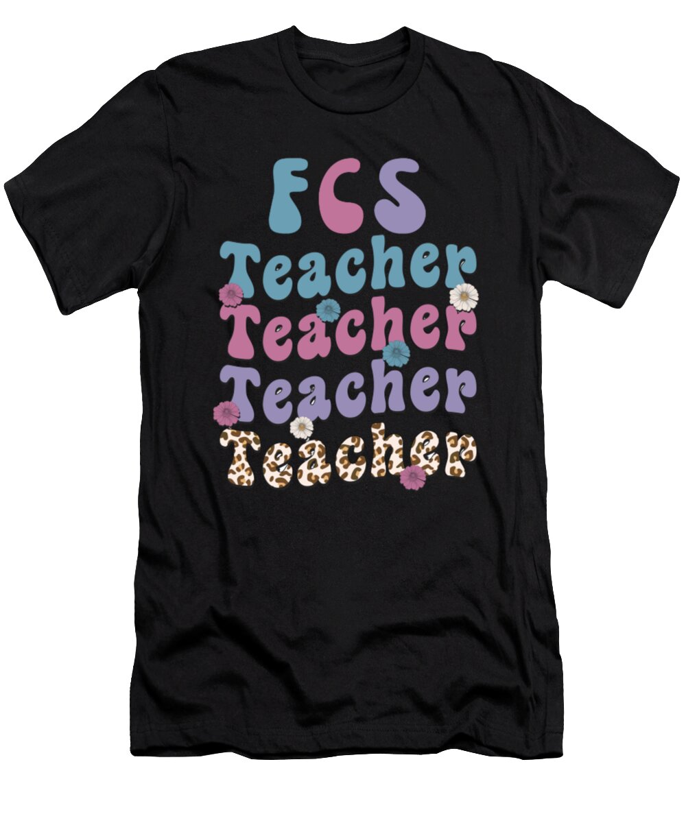 Fcs Teacher and Gifts Retro Fonts Licensed Art T-Shirt