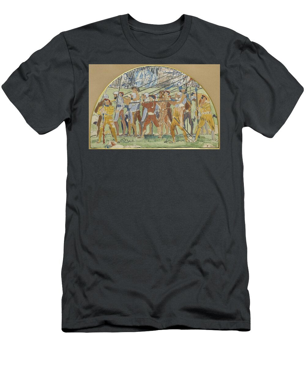 Ferdinand Hodler 1853 1918 Retreat of Marignano Study to Carton Iii Celestial Images T-Shirt