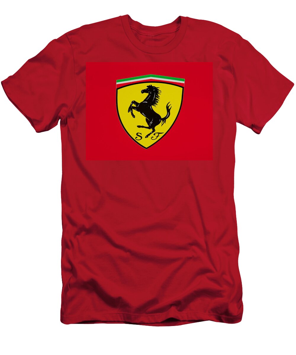 Ferrari Shield on Red Dave Koontz T-Shirt
