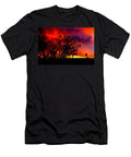 Fiery Sunset Over Silhouetted Landscape Mario G Rivera T-Shirt