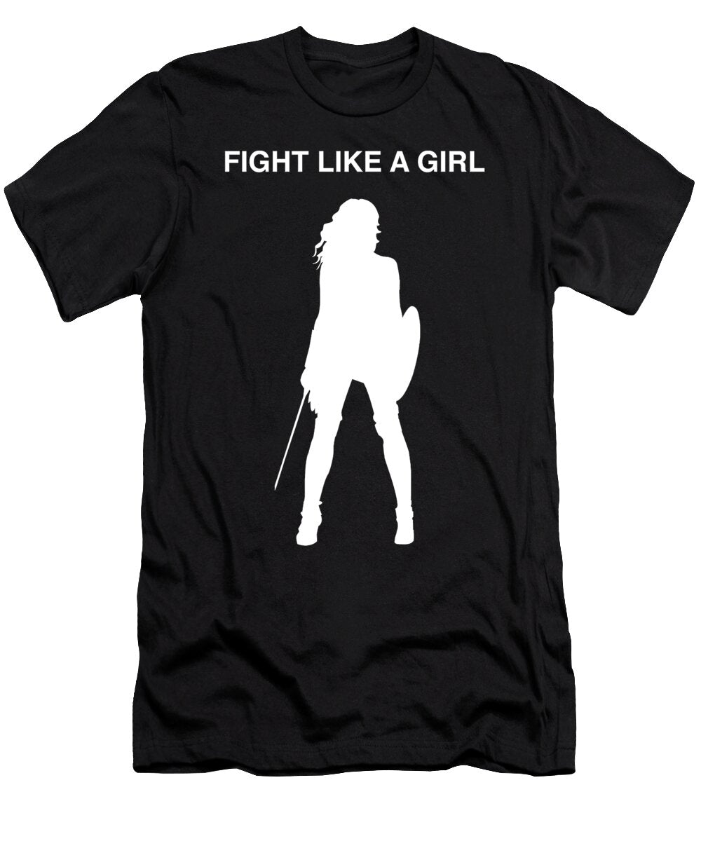 Fight Like a Girl with White Lilian Trapurnira T-Shirt