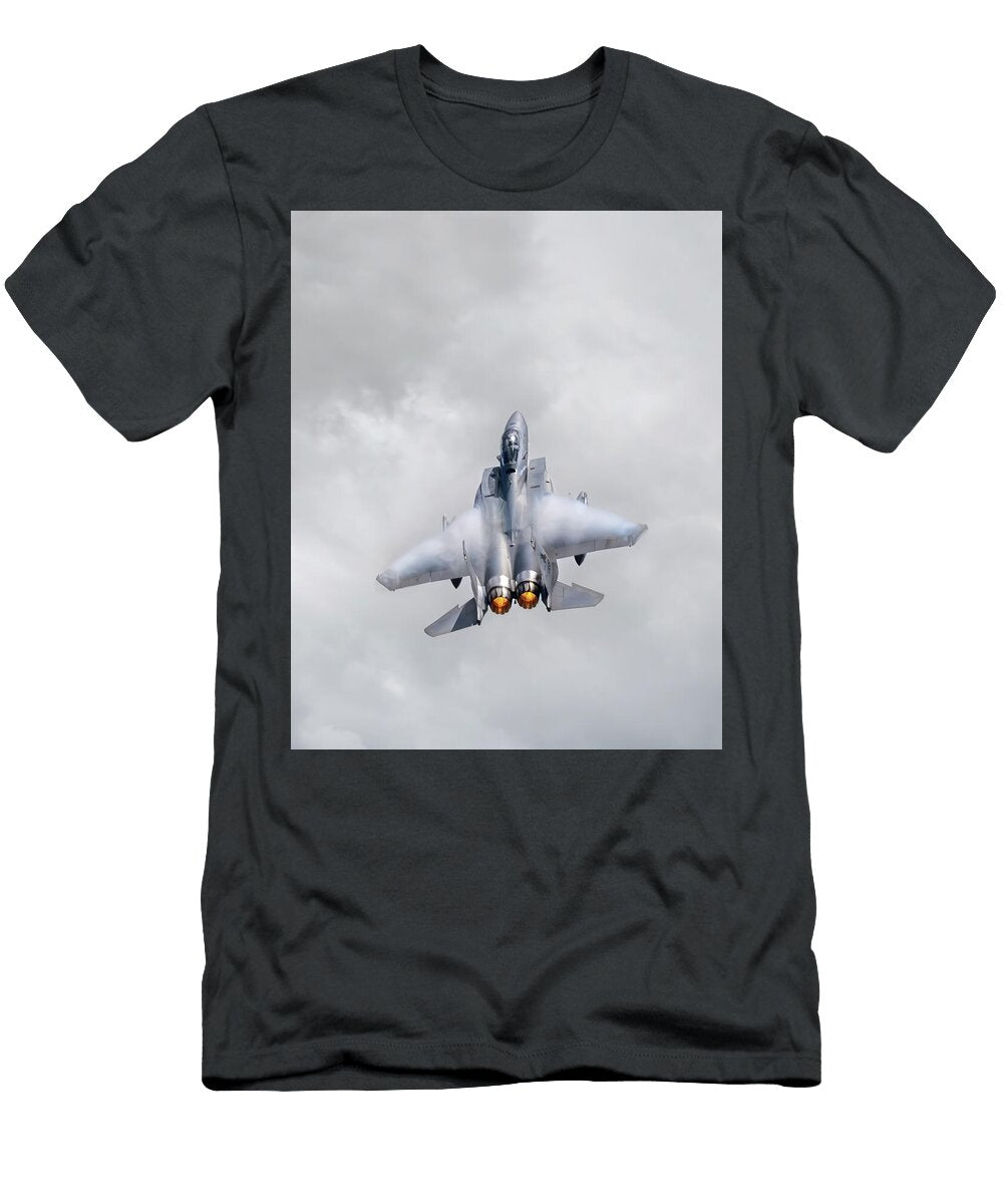 Fighter Jet Ascending Among Clouds Wes and Dotty Weber T-Shirt