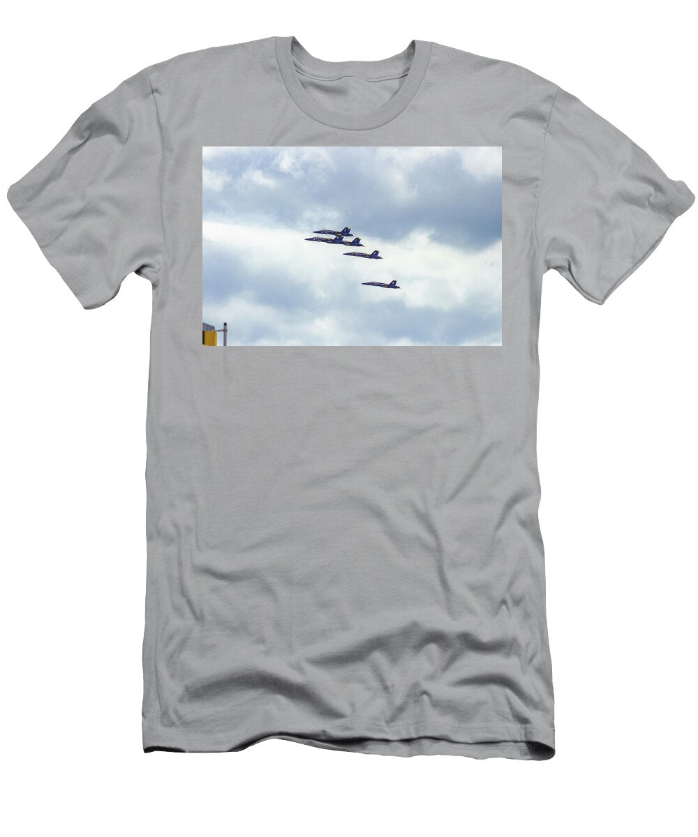 Fighter Jet Planes in Cloudy Sky Dennis Casey T-Shirt