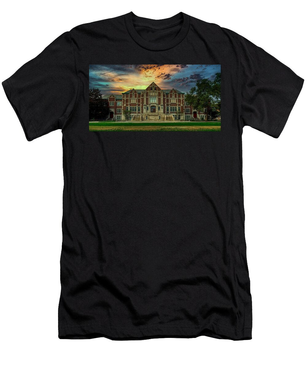 Fine Arts Building At Sunset Ball State University Library of Congress T-Shirt