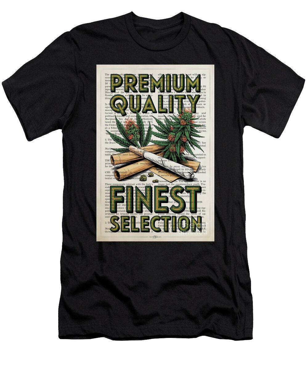 Finest Selection Marijuana Aged Pixel T-Shirt