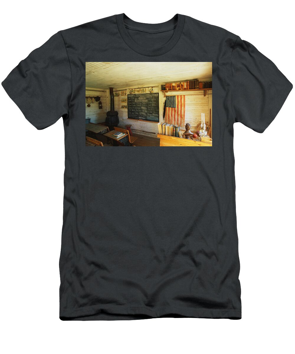 First School in Montana Panoramic Images T-Shirt