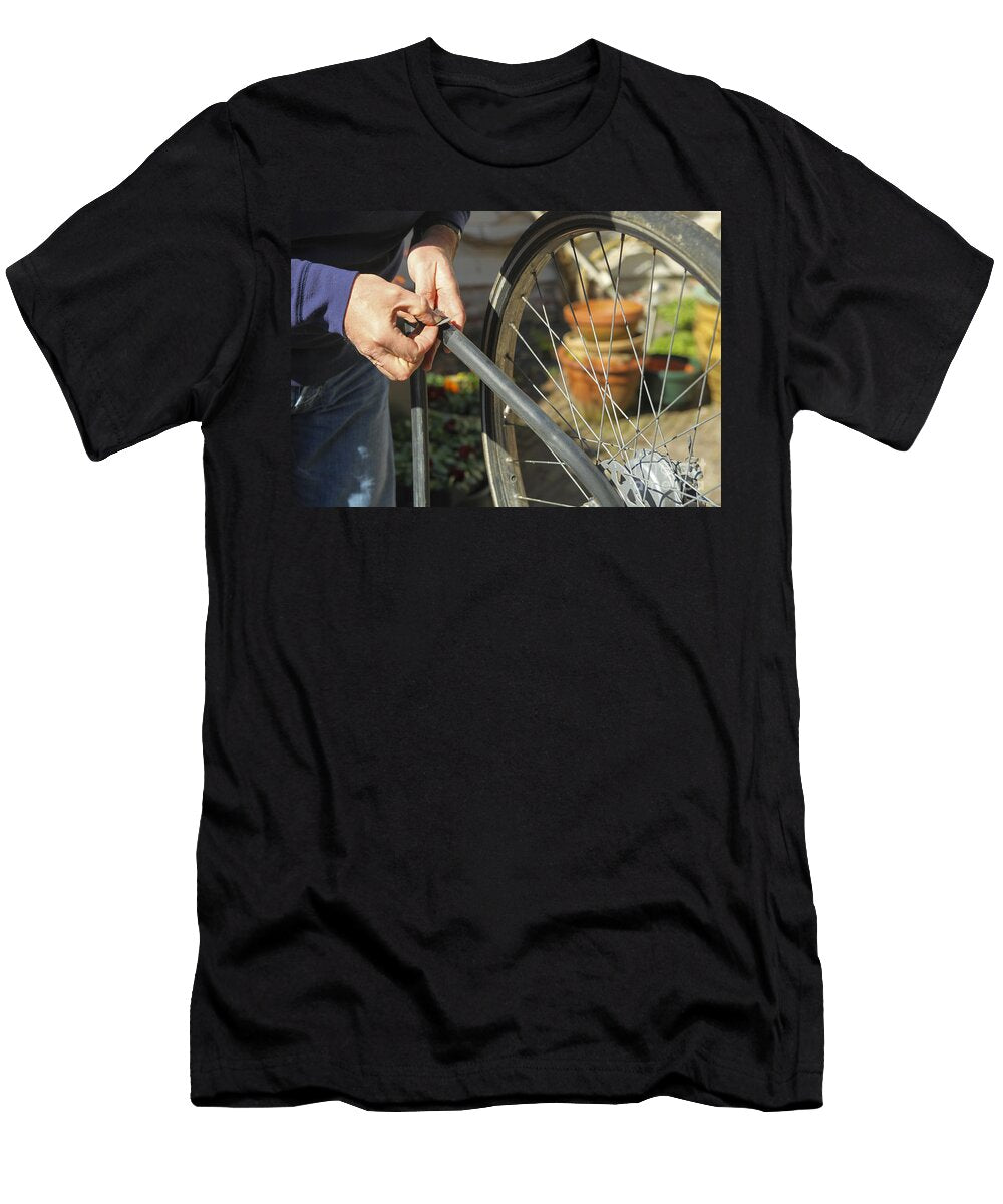 Fixing Flat Bike Tire Patricia Hofmeester T-Shirt