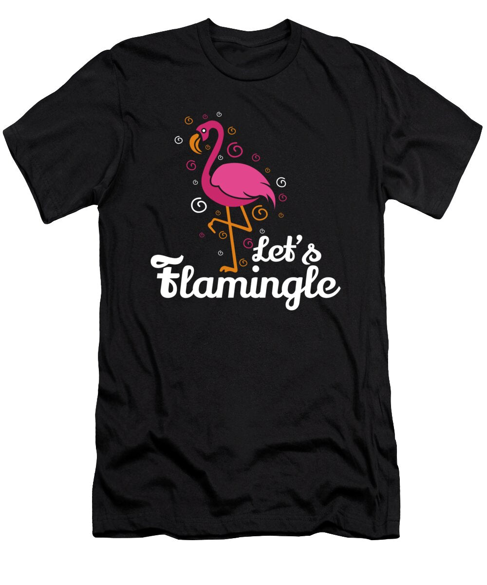 Flamingo Lets Flamingle Funny Gift Haselshirt T-Shirt