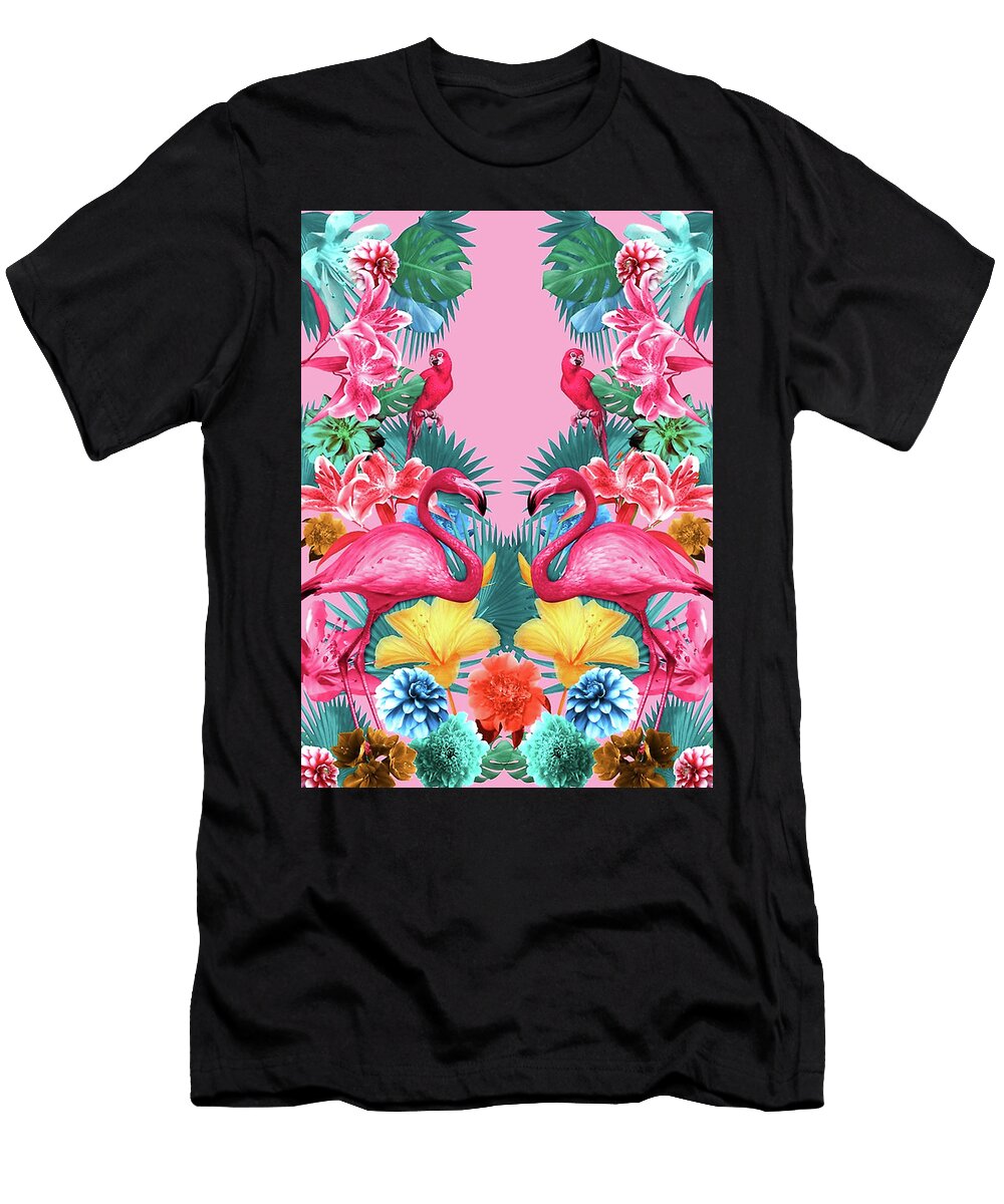 Flamingo Tropical Garden Illidan Forehead T-Shirt