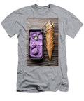 Flat Lay View At Blackberry Icecream in Tray with Wafer Cones As Olena Mykhaylova T-Shirt