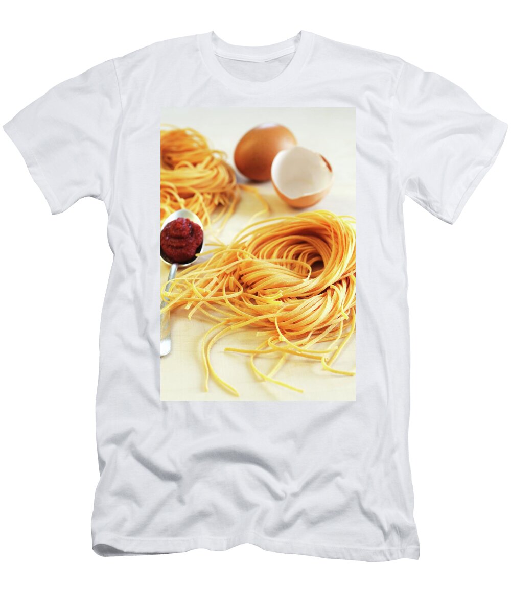 Flavoured Pasta Tagliolini with Egg and Tomato Puree Mario Matassa T-Shirt