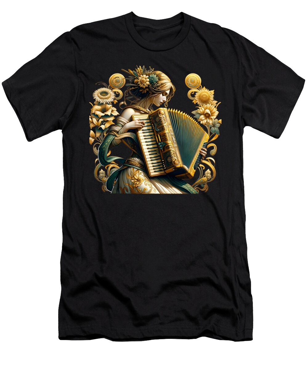 Floral Accordionist Lise Bilhaut T-Shirt