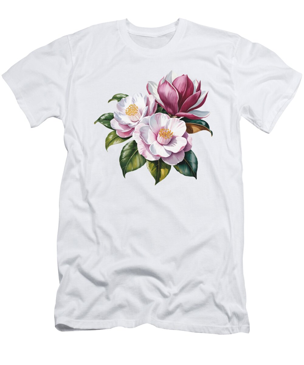 Floral Bouquet on Green Background Joanna Redesiuk T-Shirt