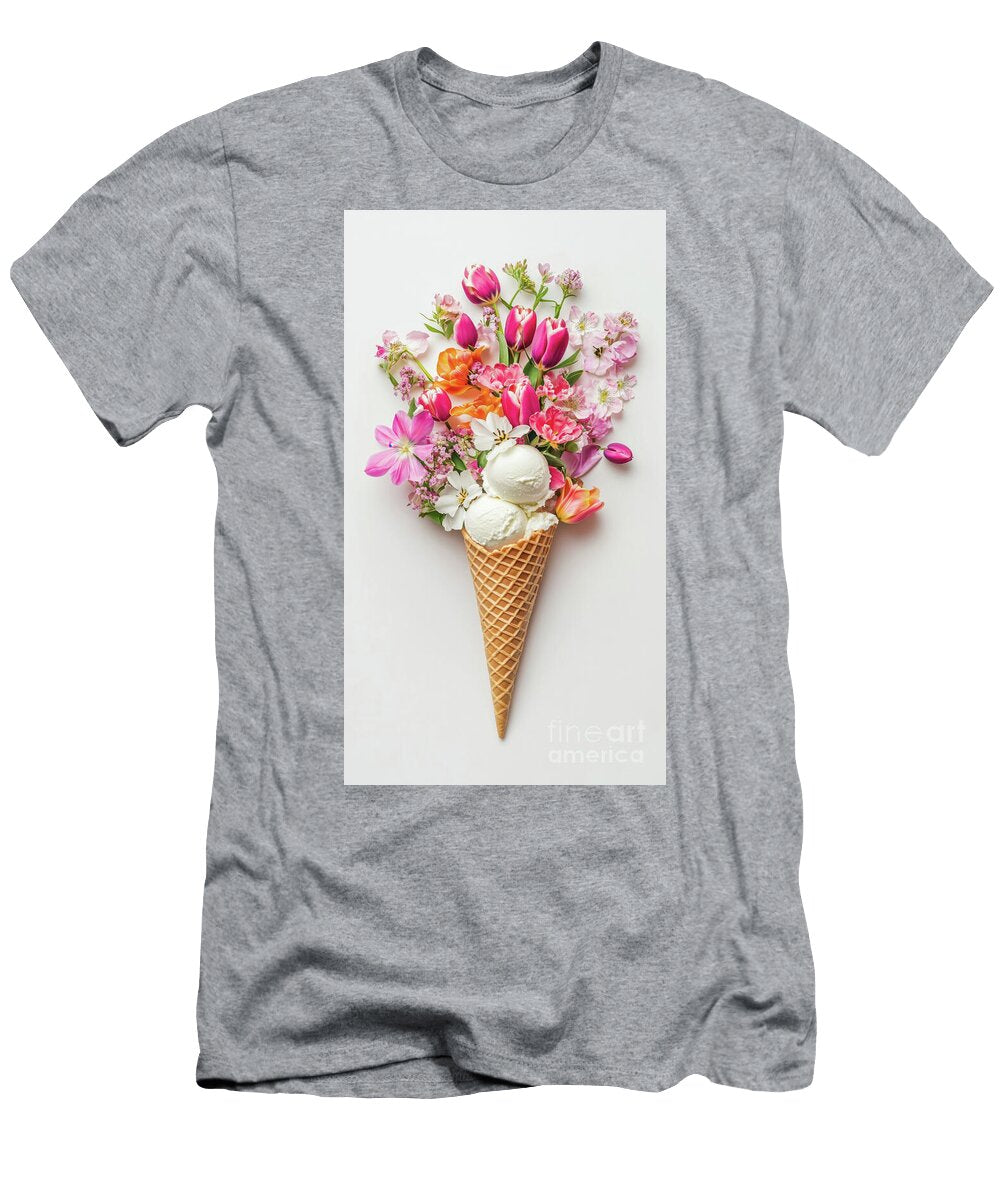 Floral Ice Cream Cone Display Beautiful Things T-Shirt