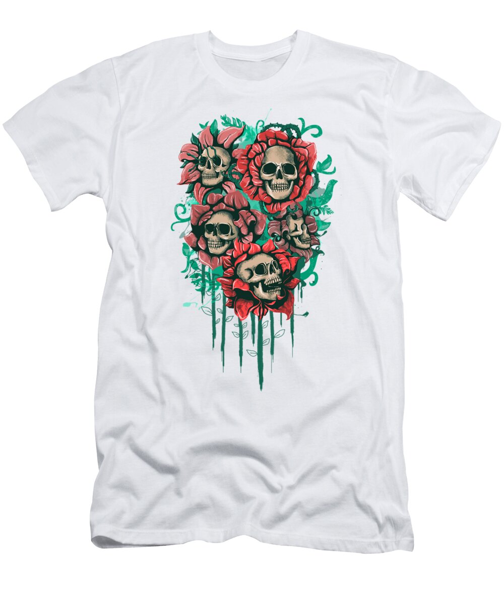 Floral Skull Anggrahito Pramono T-Shirt