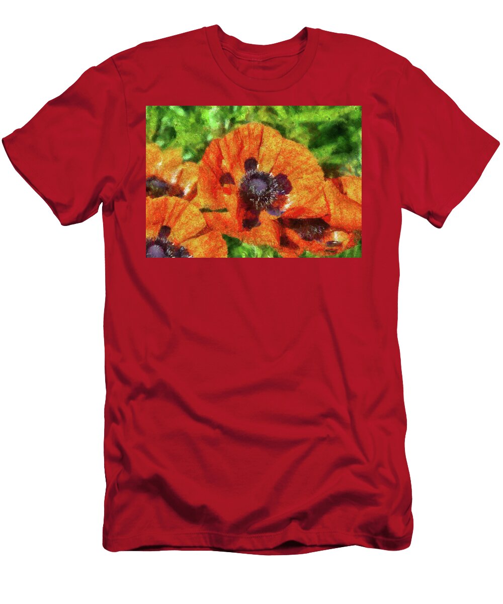 Flower Poppy Orange Poppies Mike Savad T-Shirt