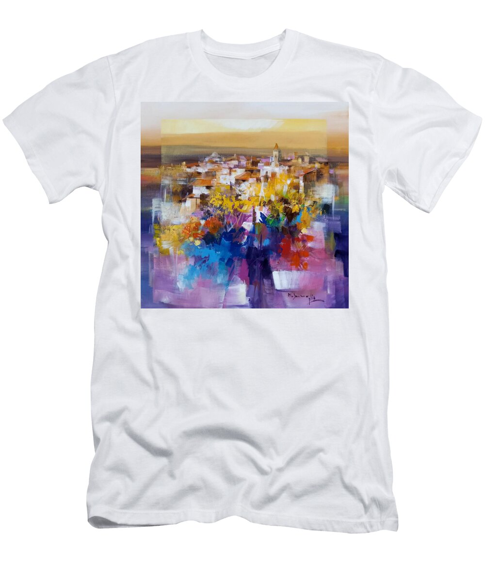 Flowers on Amalfitan Town Abstract 80x80 Cm Mario Smeraglia T-Shirt