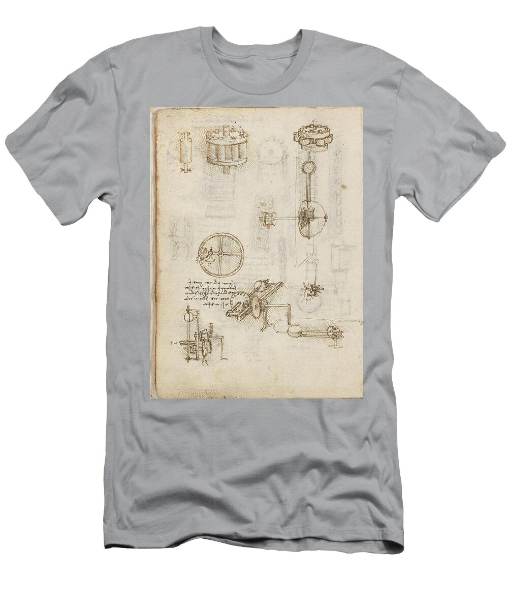Folio F 10v Codex Madrid I Ms 8937 Treaty of Statics and Mechanics 192 Folios with 384 Pag Leonardo Da Vinci 1452 1519 T-Shirt