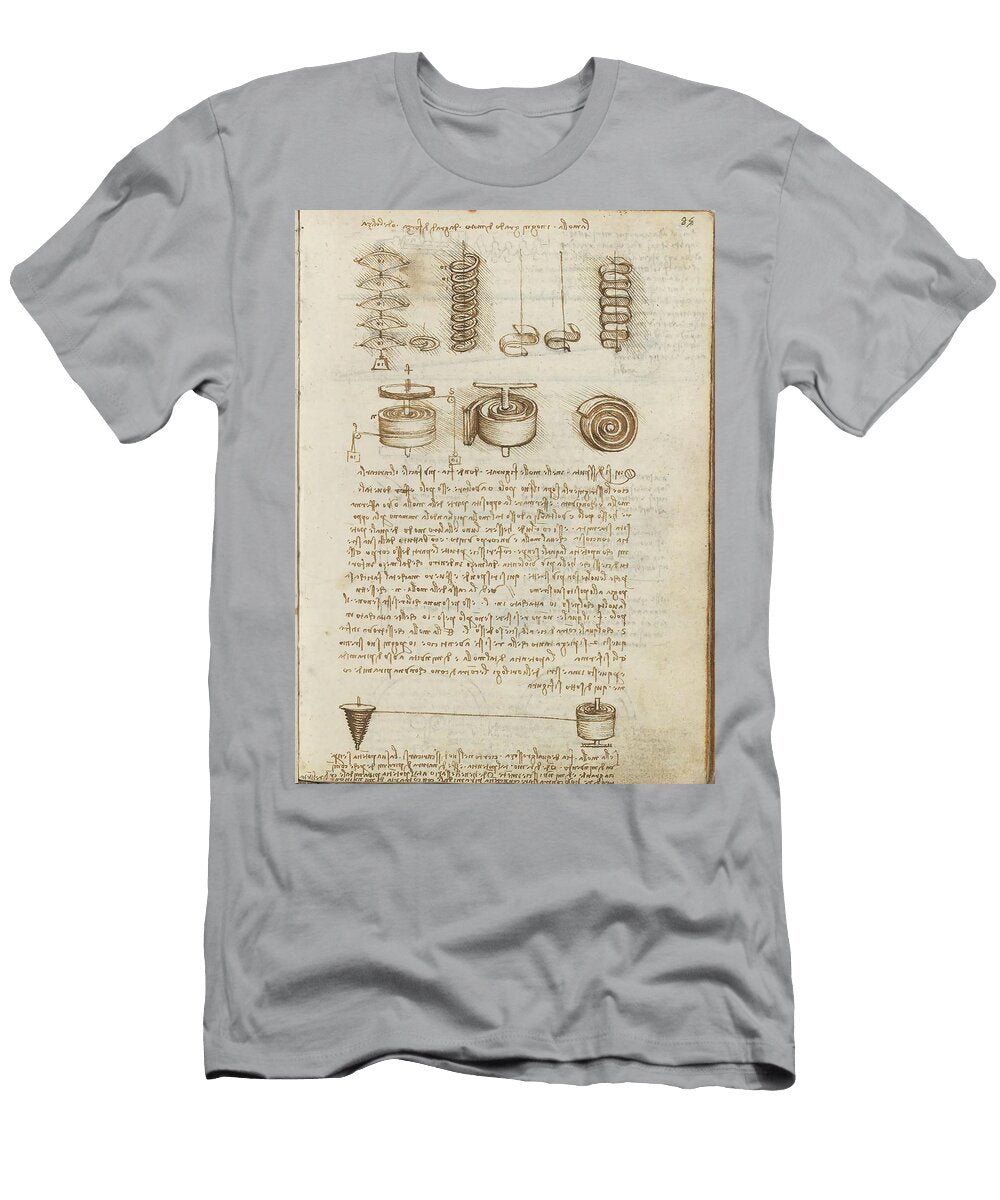 Folio F 85r Codex Madrid I Ms 8937 Treaty of Statics and Mechanics 192 Folios with 384 Pag Leonardo Da Vinci 1452 1519 T-Shirt
