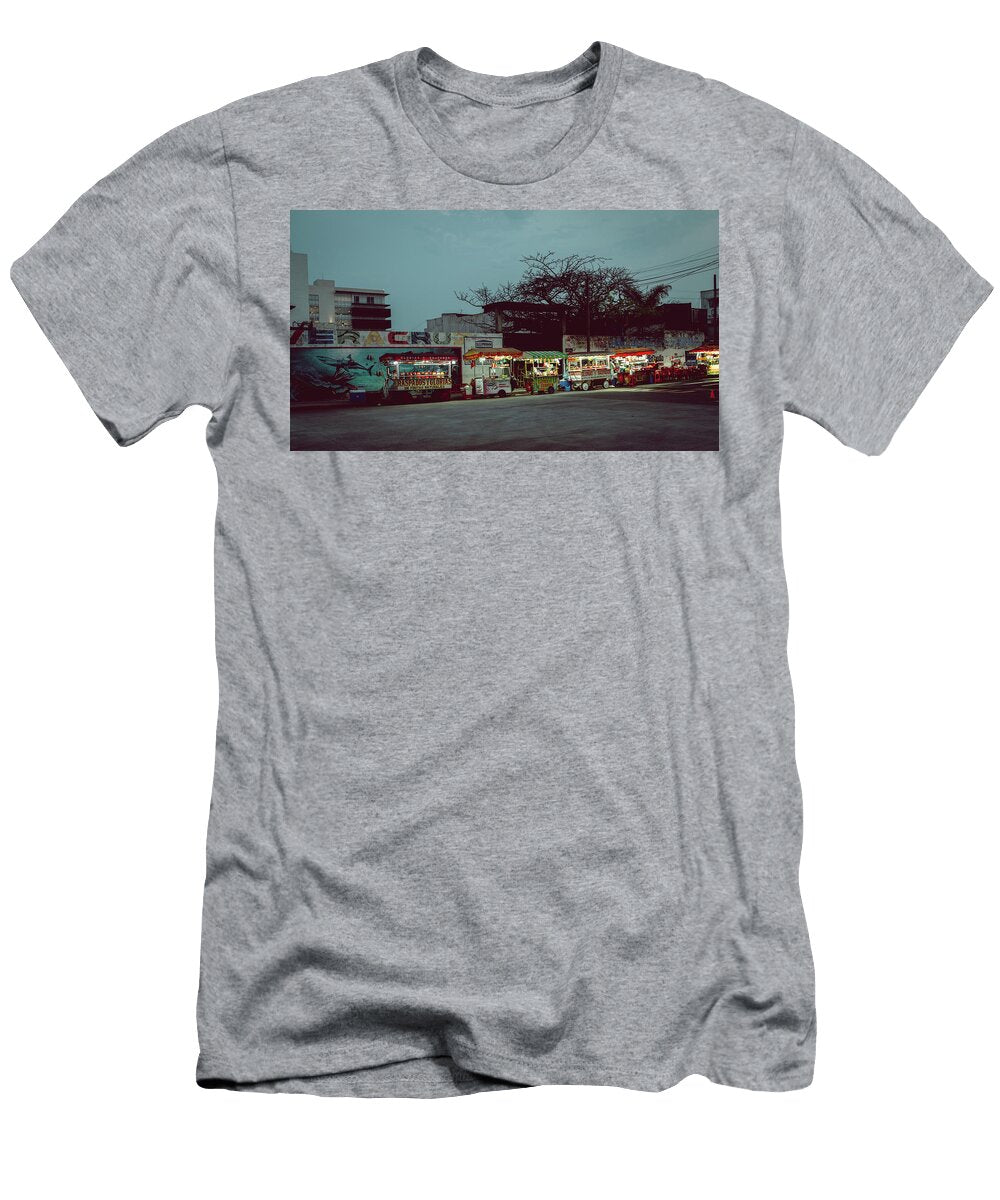 Food Trucks in Place for the Night Around the Port Mahokai Fotoartist T-Shirt