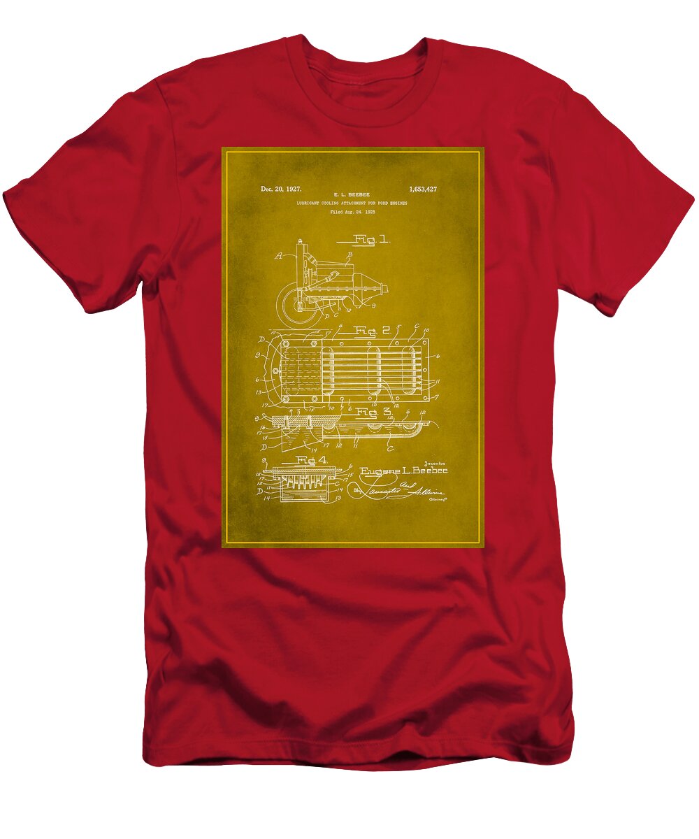 Ford Engine Lubricant Cooling Attachment Patent Drawing 1d Brian Reaves T-Shirt