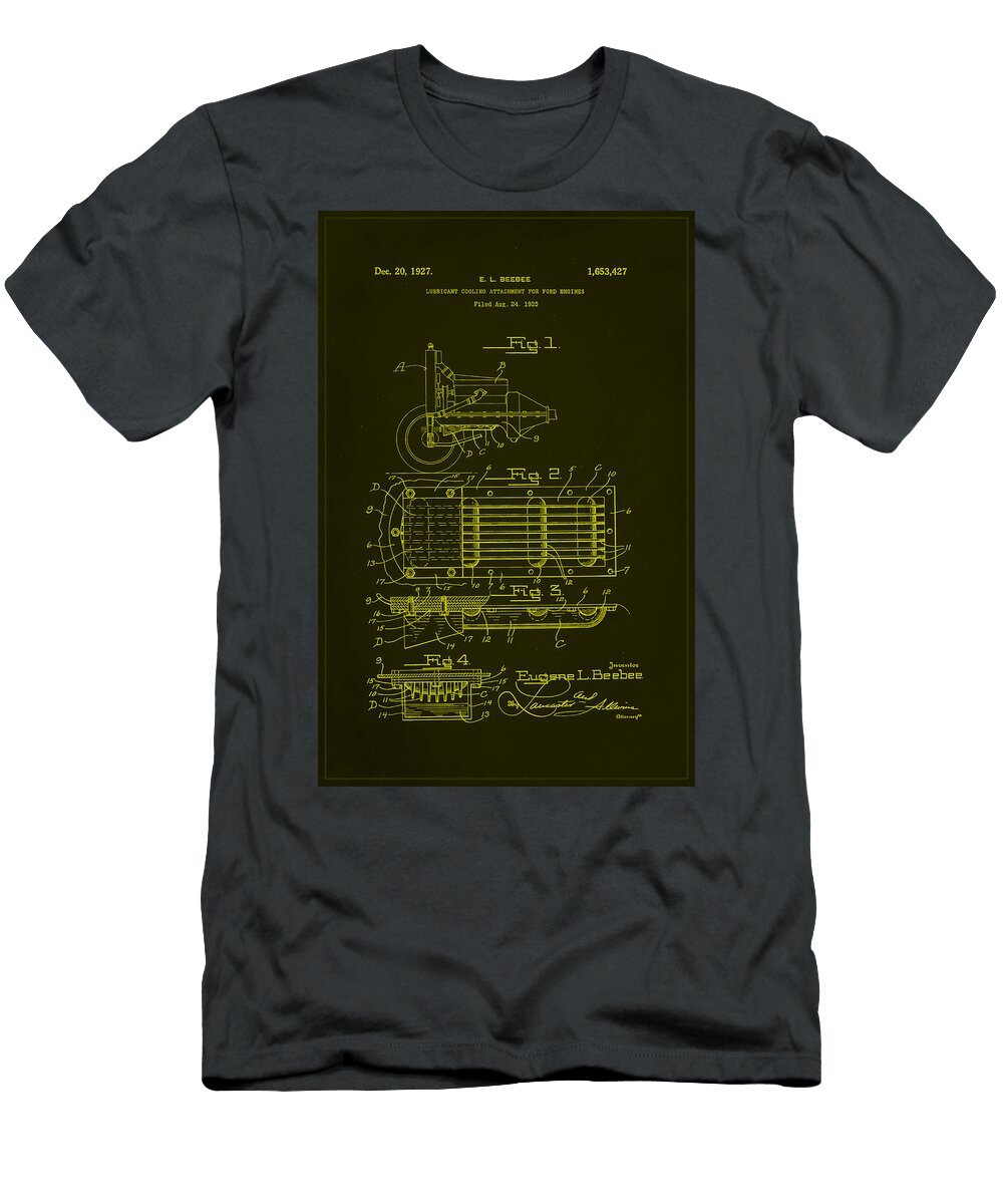 Ford Engine Lubricant Cooling Attachment Patent Drawing 1f Brian Reaves T-Shirt