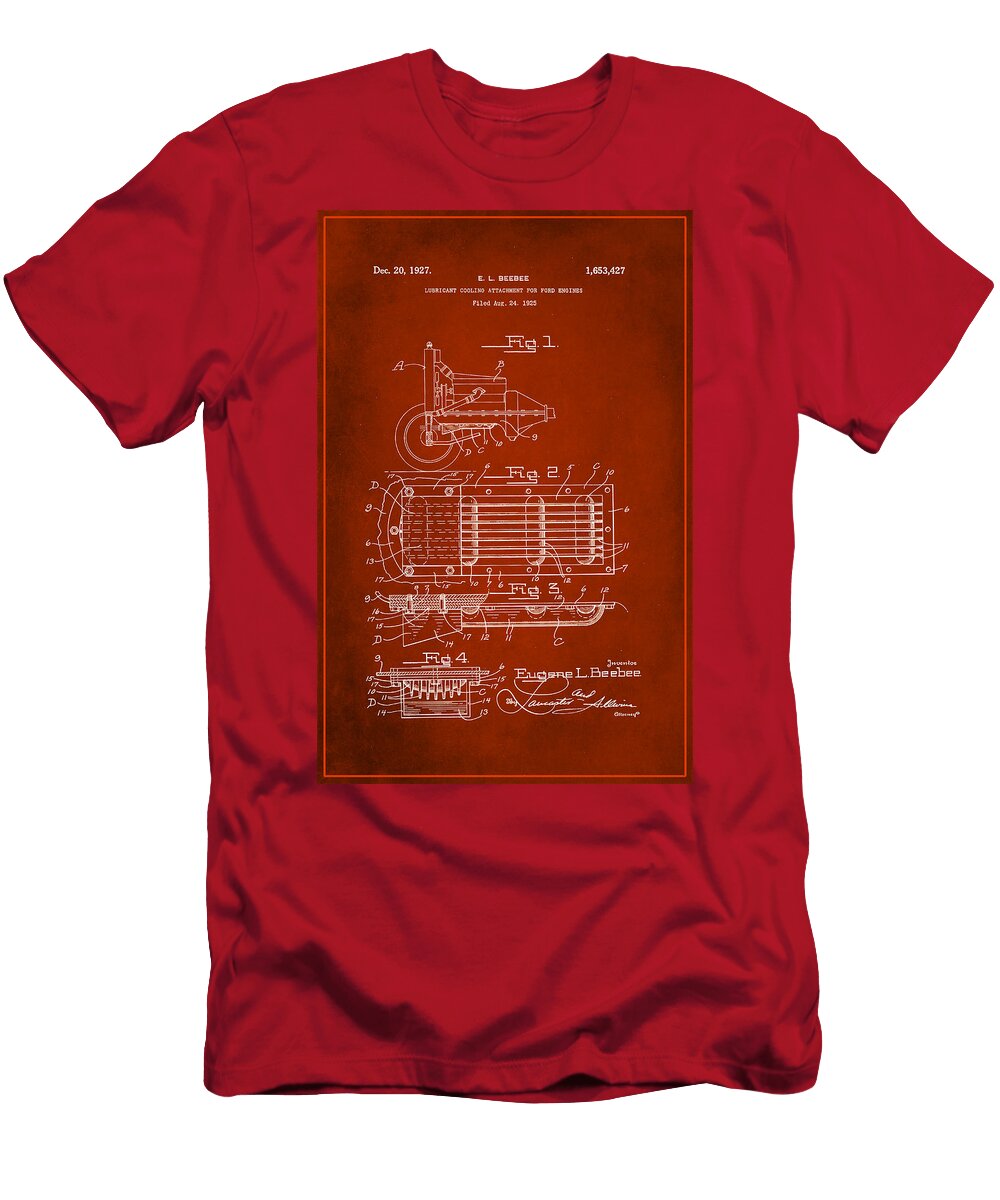 Ford Engine Lubricant Cooling Attachment Patent Drawing 1g Brian Reaves T-Shirt