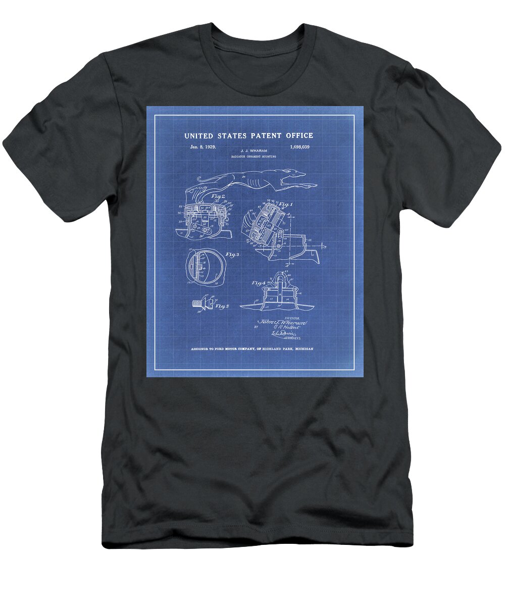 Ford Greyhound Radiator Ornament Patent Blueprint Dale Kincaid T-Shirt