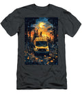 Ford Transit Chassis Cab Van Driving Through Forest At Sunset with Full Moon Kyran Estrada T-Shirt