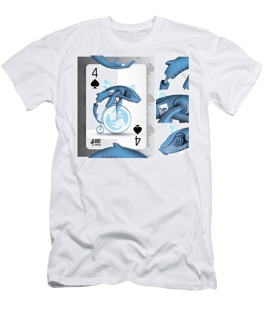 Four of Spades Whalobike Vlada Bortnovska T-Shirt