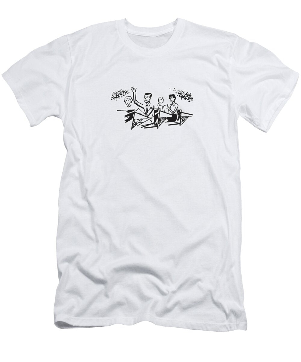 Four Schoolchildren in Classroom Csa Images T-Shirt