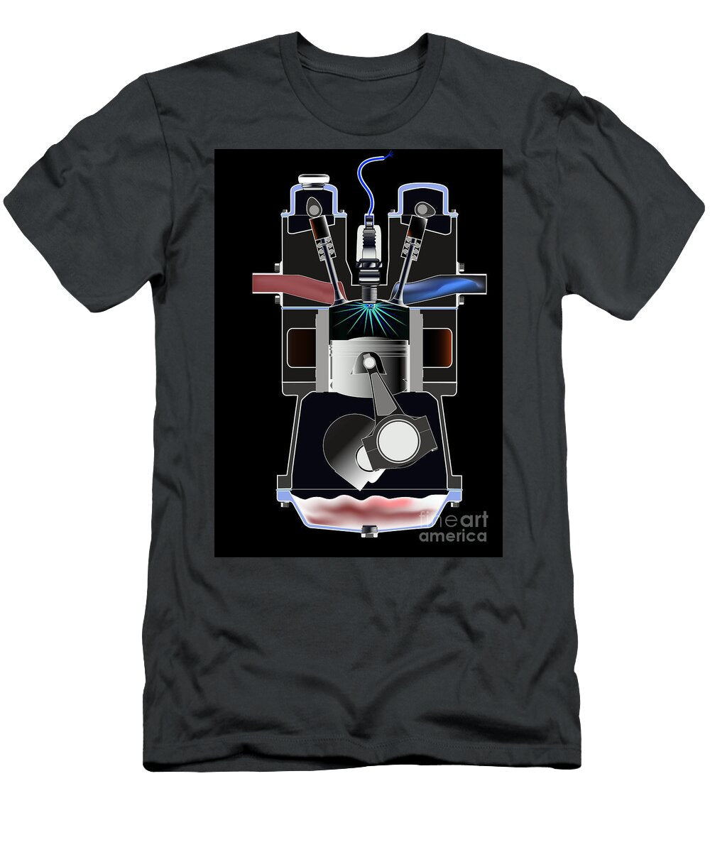 Four Stroke Petrol Engine Bigalbaloo Stock T-Shirt