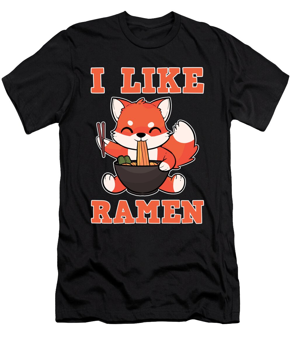 Fox I Like Ramen Noodle Soup Design Alessandra Roth T-Shirt