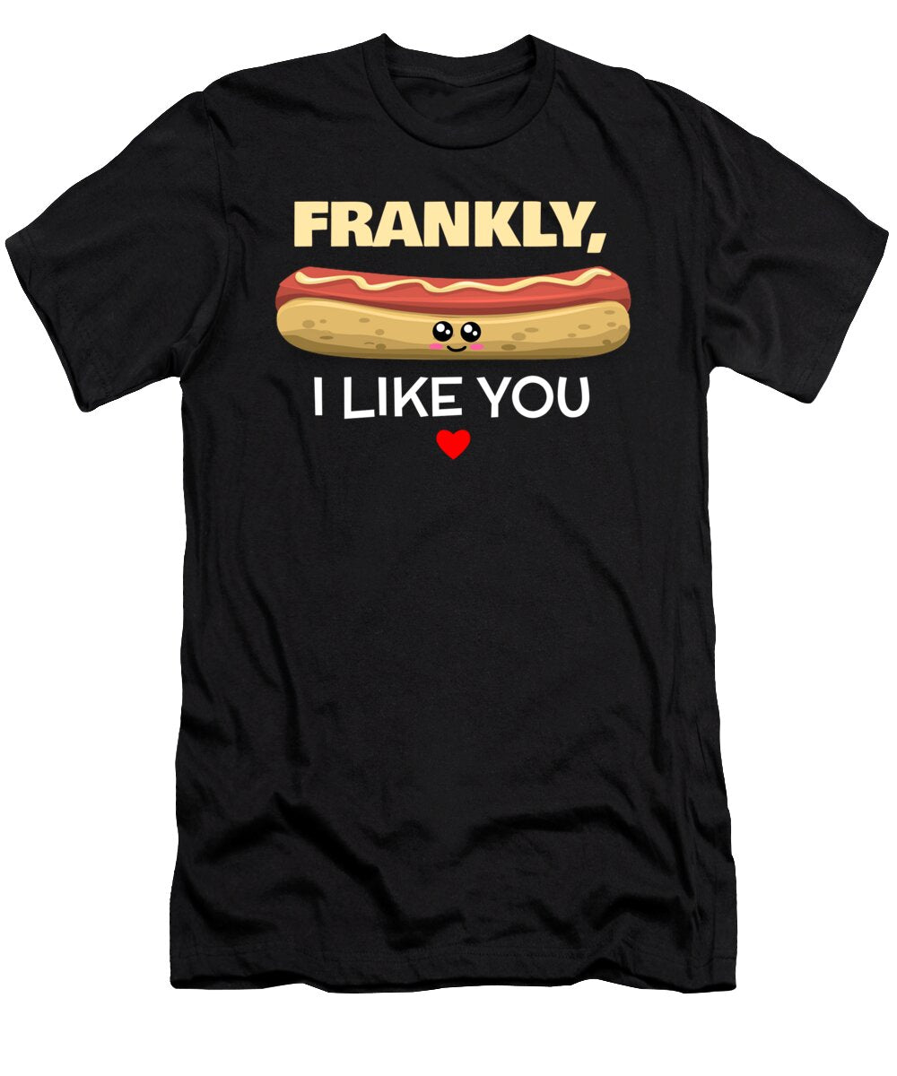 Frankly I Like You Cute Hotdog Pun Dogboo T-Shirt