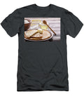 French Crepes with Butter Flour and Honey in Ceramic Dish on Woo Dmytro Mykhailov T-Shirt