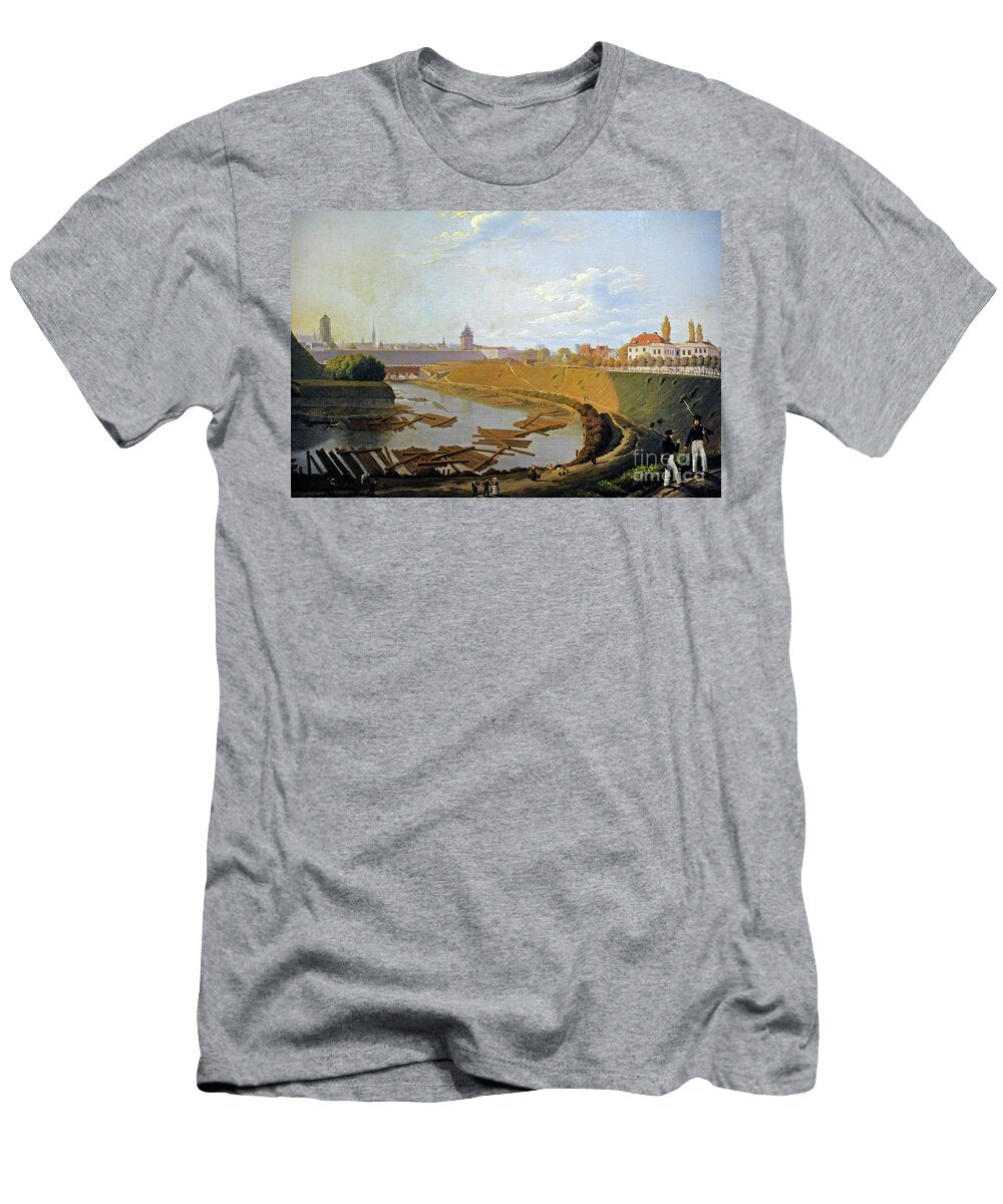 Friedrich Eduard Meyerheim 1808 1879 View of Gdansk Floating Timber in the Moat 1829 Unknown Artist T-Shirt