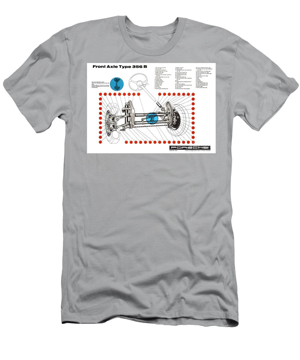 Front Axle Porsche Type 356 B Showroom Poster Vladyslav Shapovalenko T-Shirt