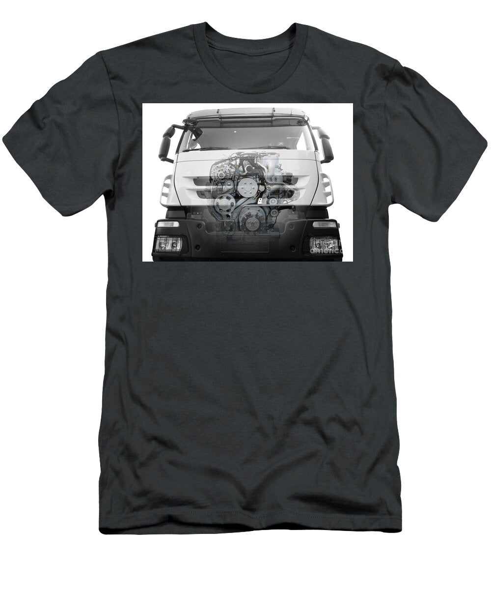 Front of Truck with a Visible Engine Goce Risteski T-Shirt