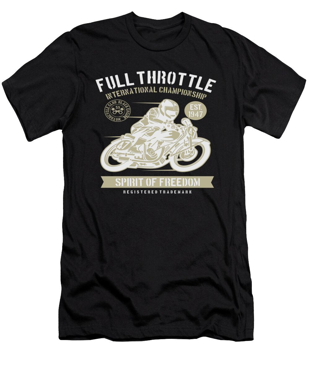 Full Throttle Spirit of Freedom Motorcycle Rider Florian Dold Art T-Shirt