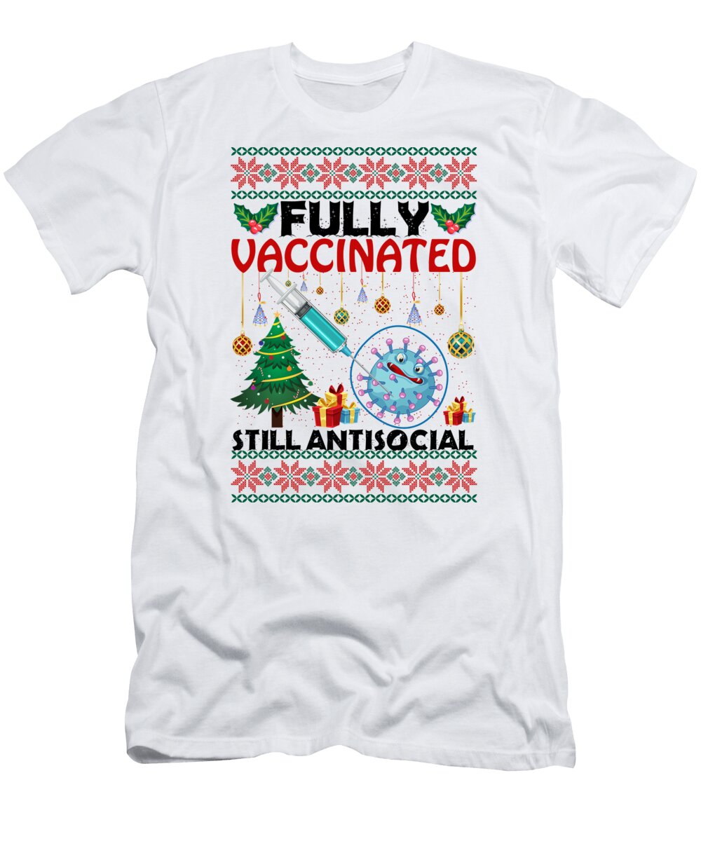Fully Vaccinated Still Antisocial Christmas Sweet Birdie Studio T-Shirt