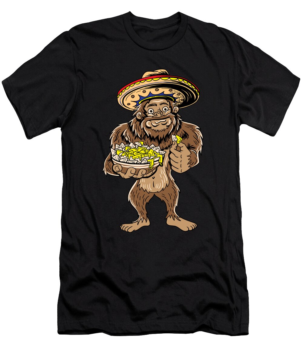 Funny Bigfoot with Nachos for Women Cinco De Mayo Wwb T-Shirt
