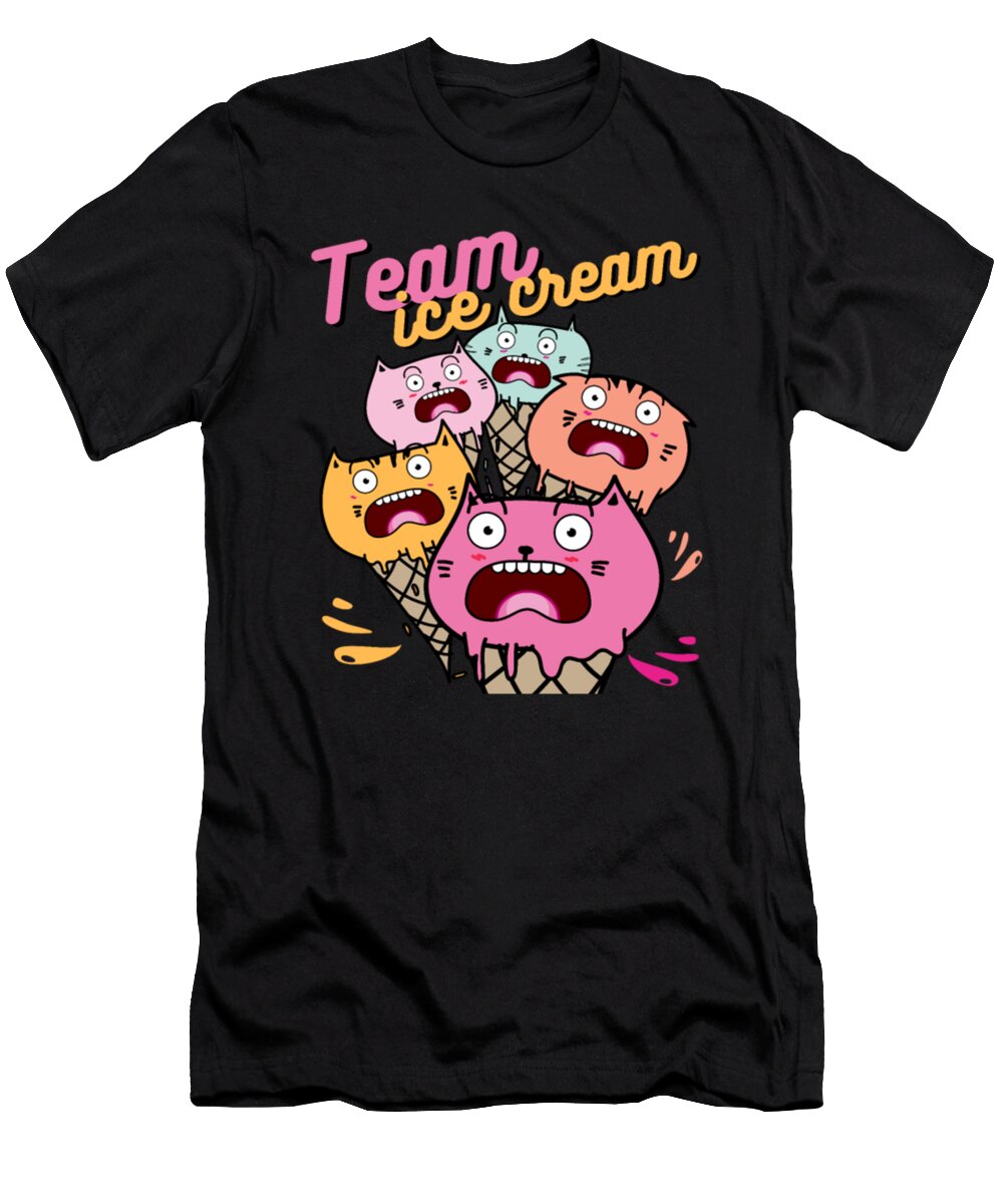 Funny Cat Face Team Ice Cream Tinh Tran Le Thanh T-Shirt