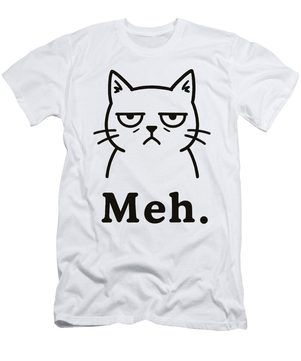 Funny Cat Meh Grumpy Kitty Meme Sarcastic Humor Zyneu Gangd T-Shirt
