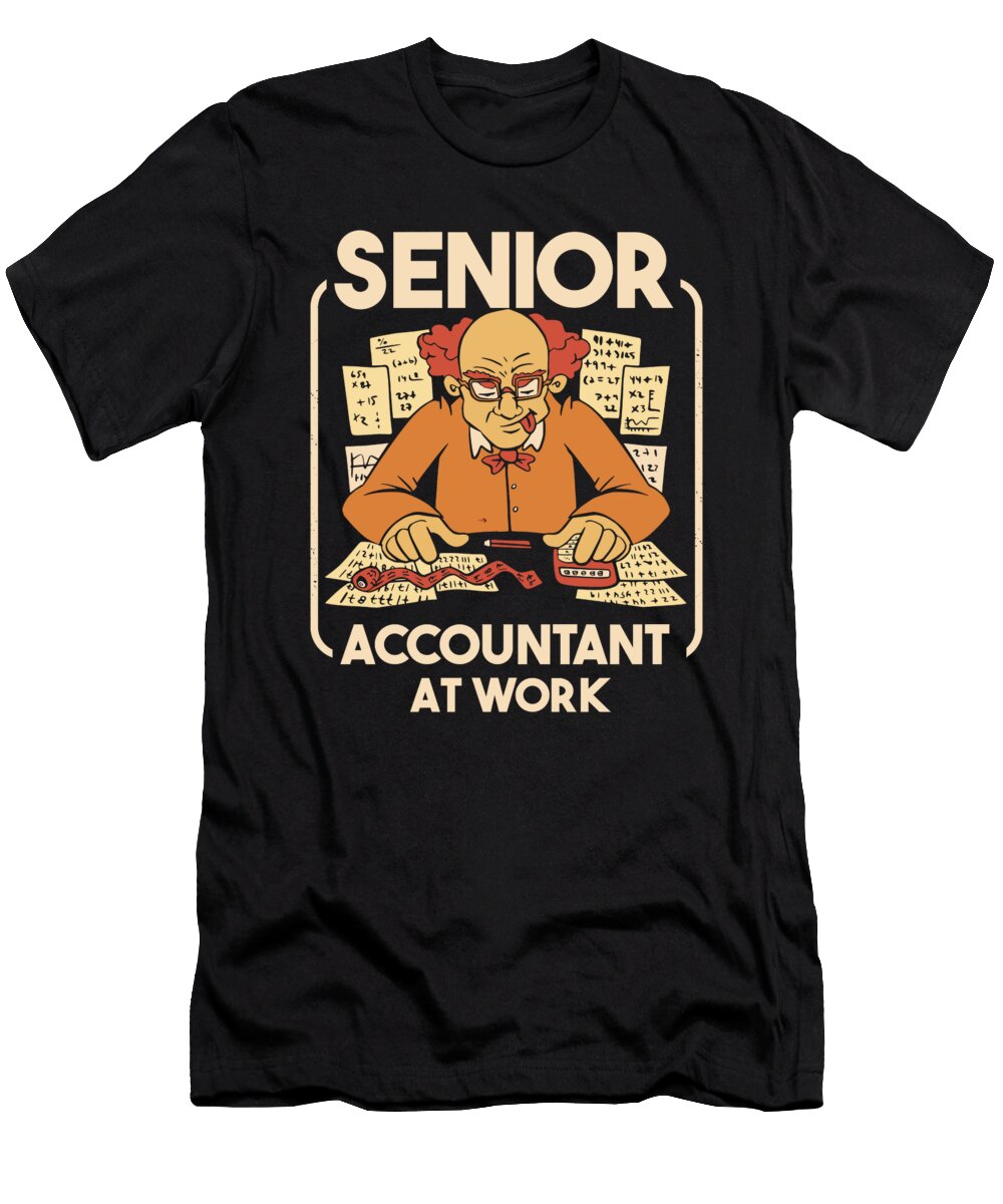 Funny Cpa Bookkeeper Bookkeeping Finance Senior Accountant Crazy Squirrel T-Shirt