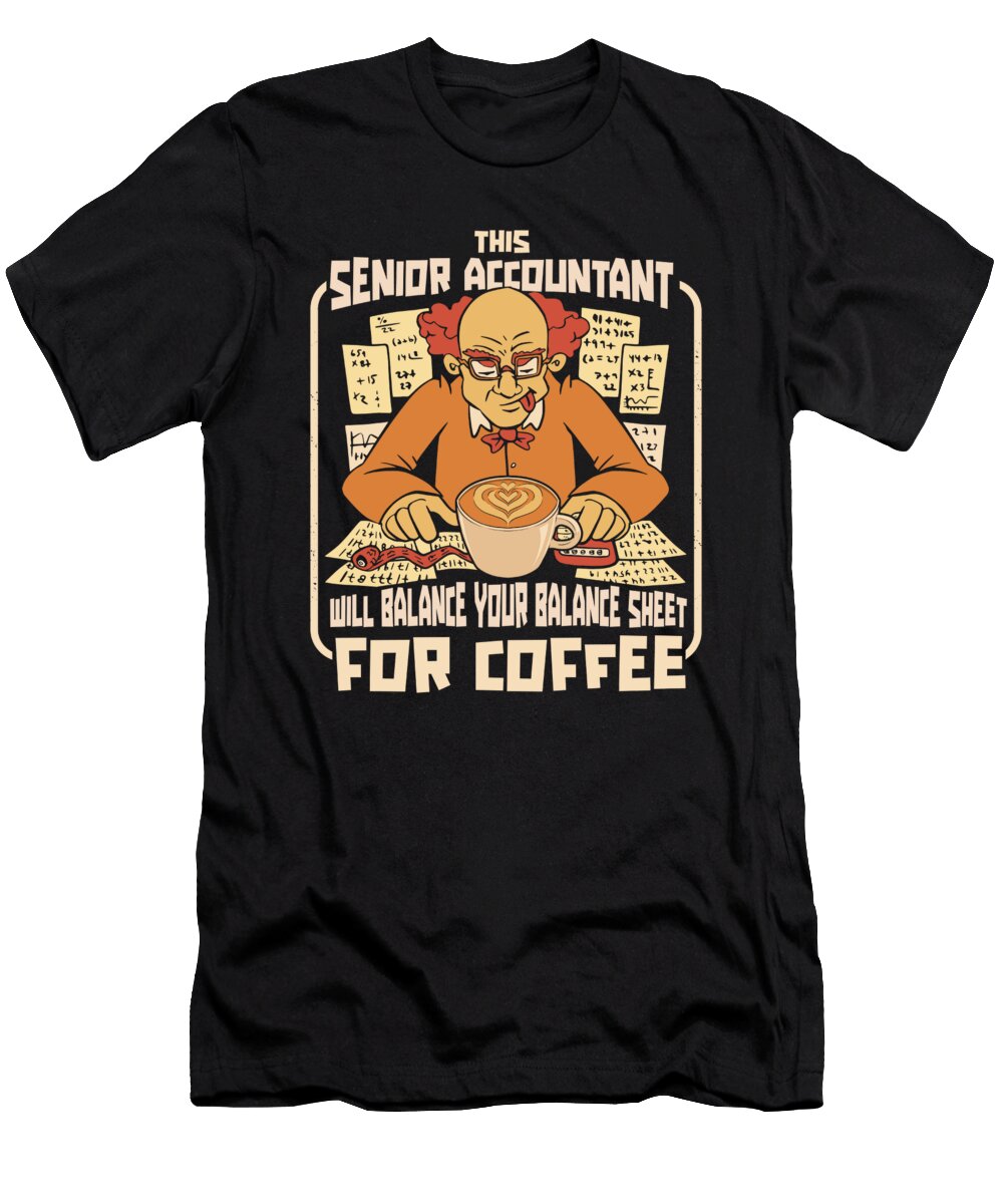Funny Cpa Bookkeeper Finance Bookkeeping Senior Accountant Crazy Squirrel T-Shirt