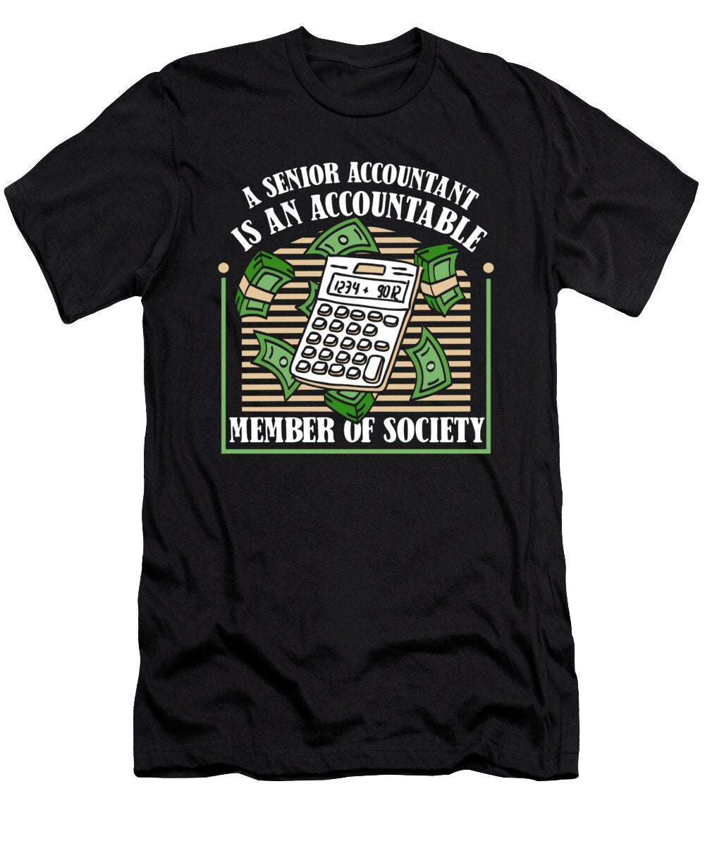 Funny Cpa Finance Bookkeeping Bookkeeper Senior Accountant Crazy Squirrel T-Shirt