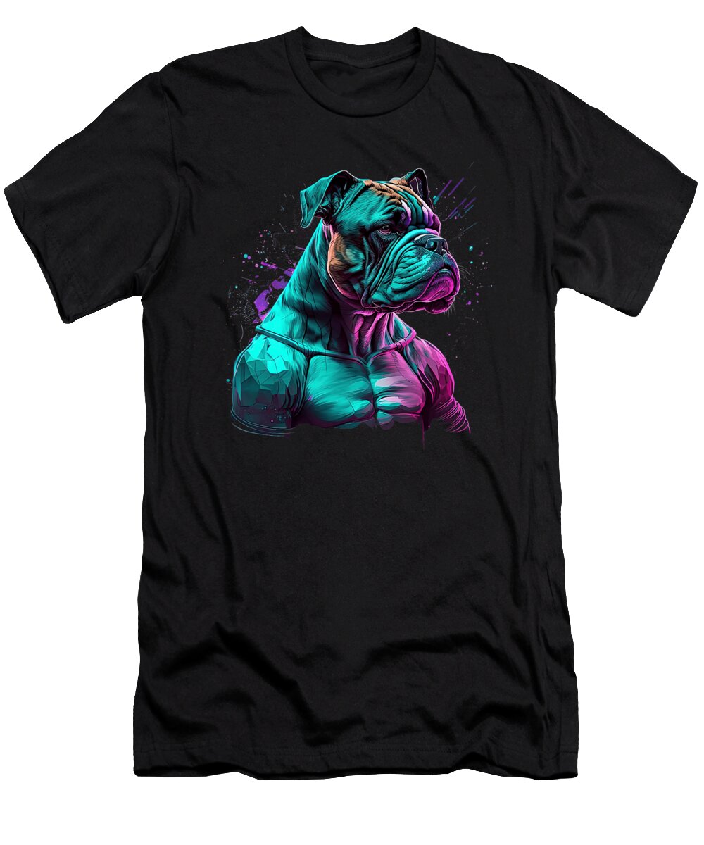 Funny Dog Boxer Vaporwave Yah Lishr T-Shirt