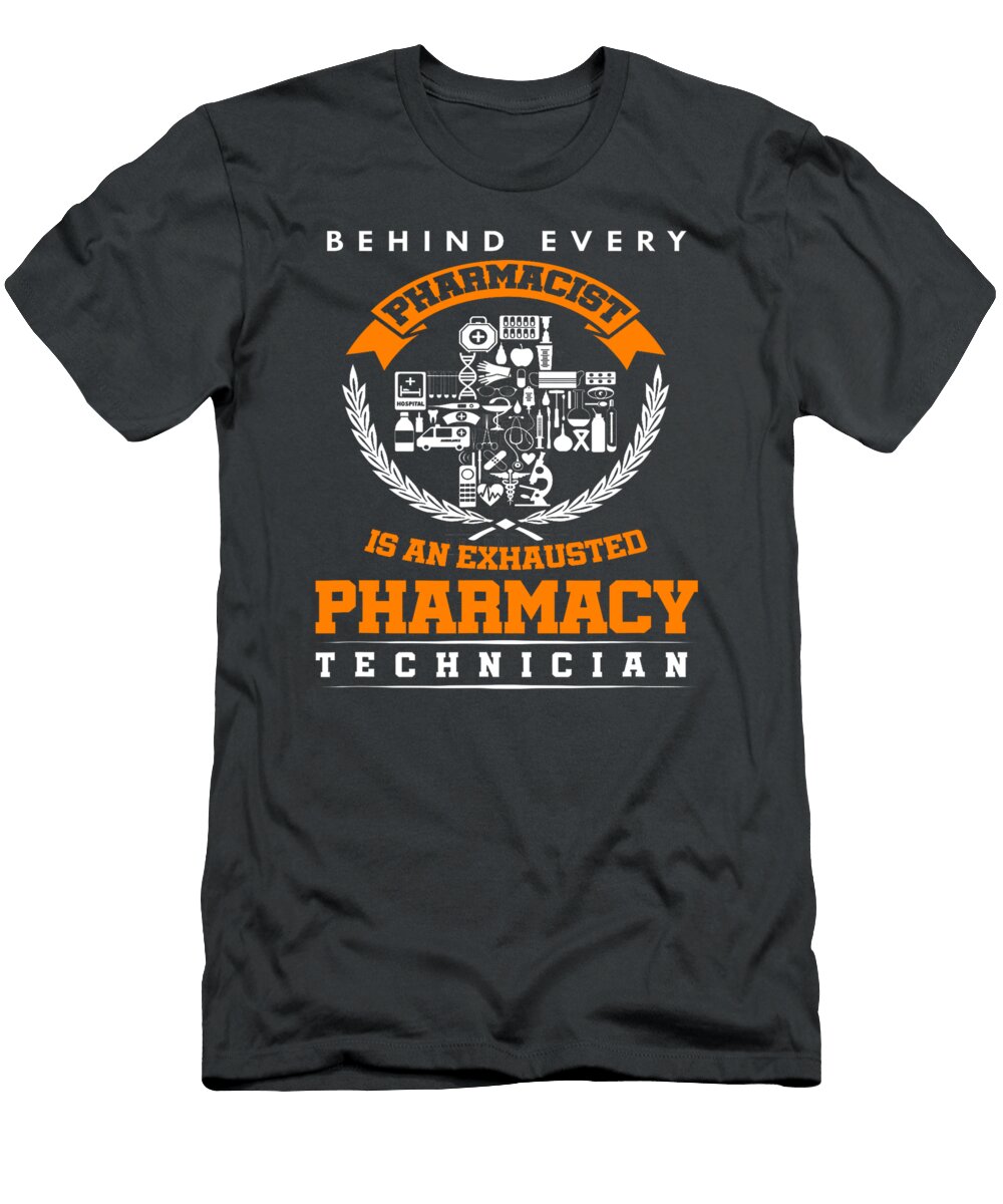 Funny Exhausted Pharmacy Technician Pharmacist Dean Mariel T-Shirt