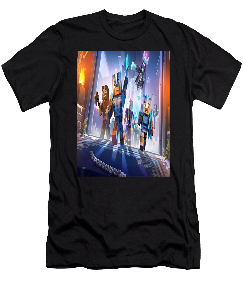 Funny Gift Video Games Minecraft for Kids Retro Wave Anime Chipi T-Shirt