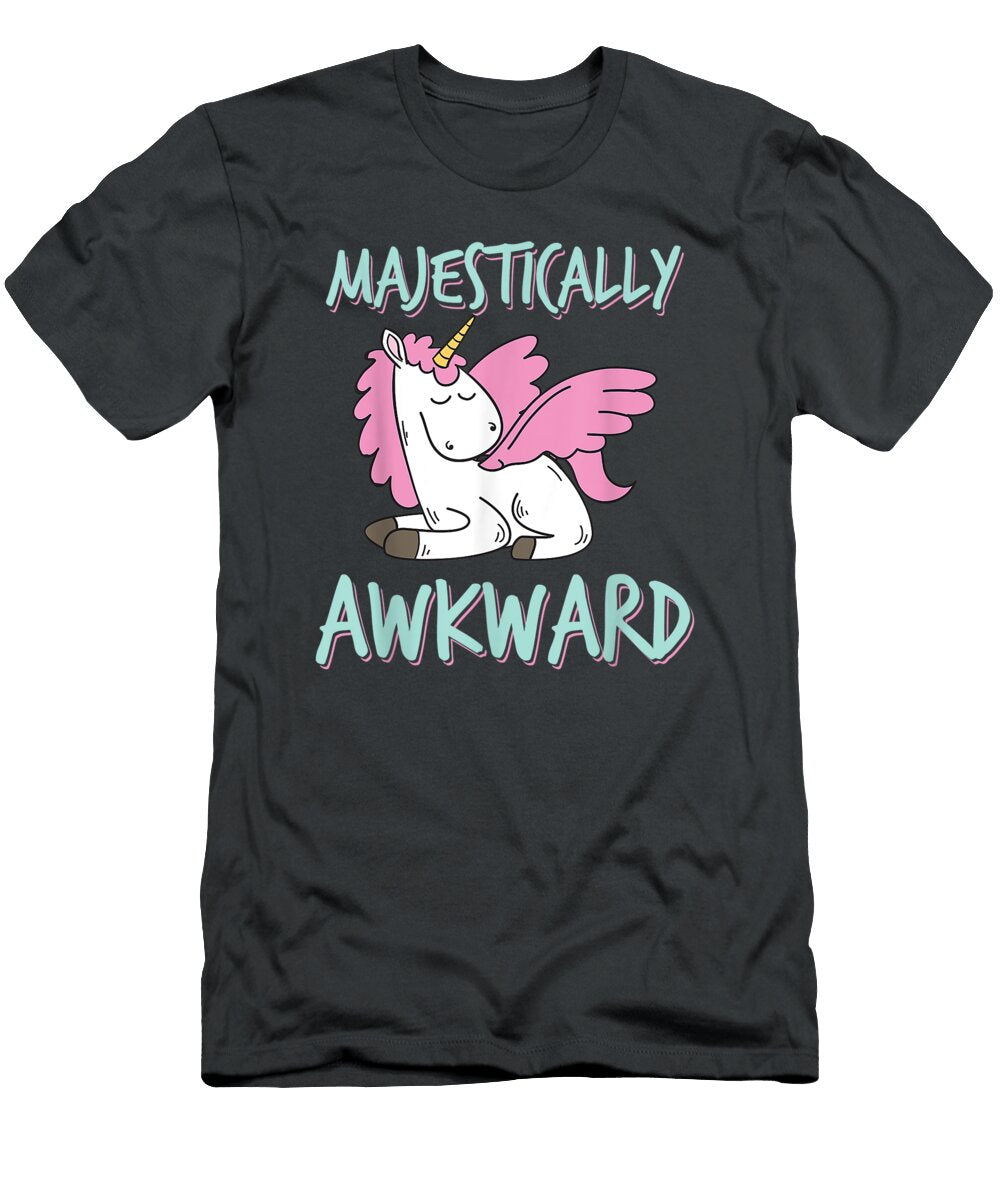 Funny Majestically Awkward Unicorn Introvert Girls Kobef Kashi T-Shirt
